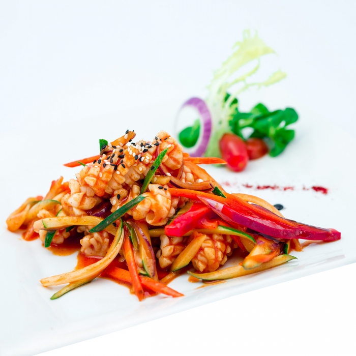 Calamars à la coréenne à la purée de piment